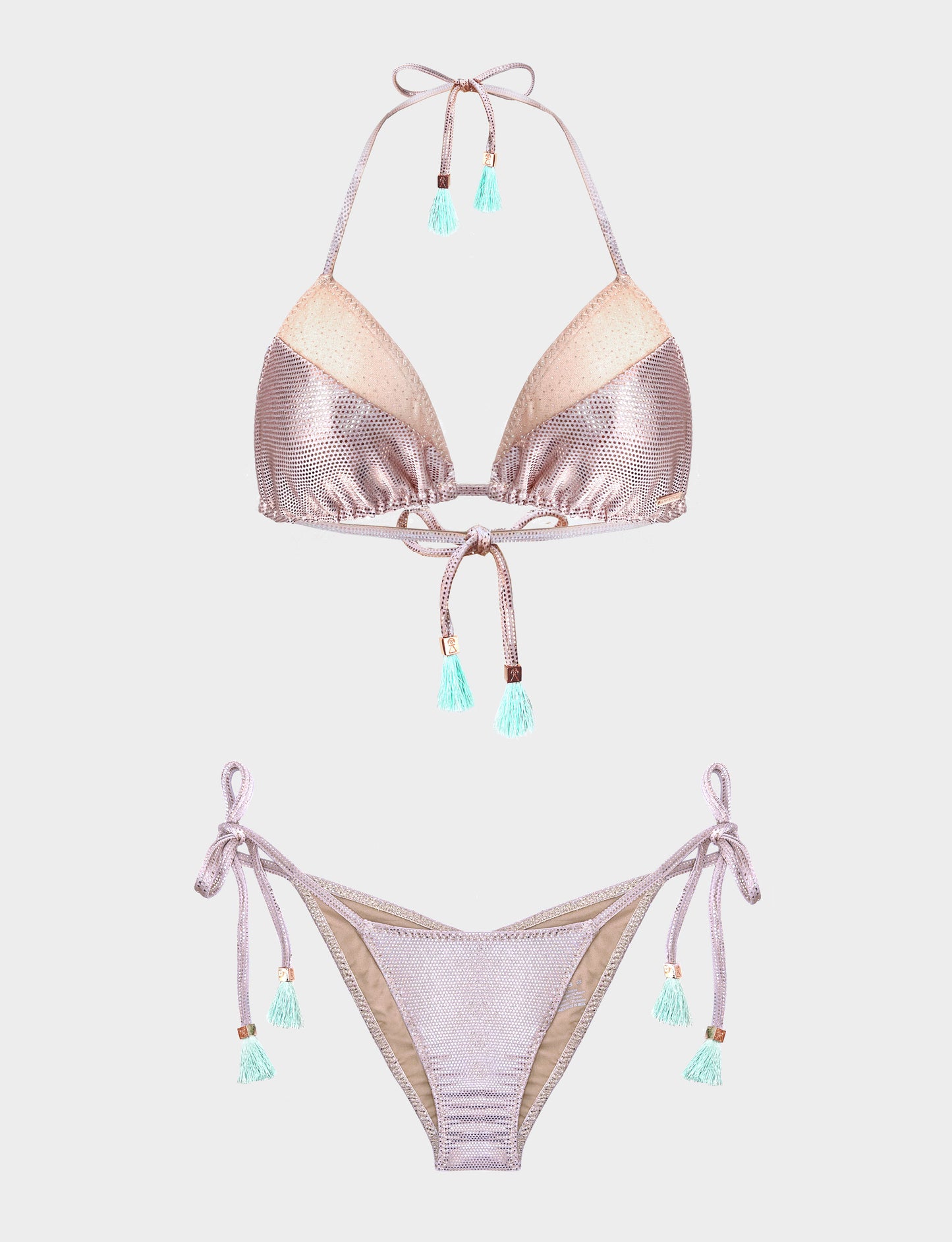 Rose Gold Metallic Triangle Bikini Top Andressa