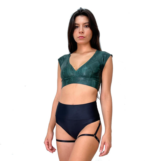 Pole Dance Sports Bra Mariele Anaconda Khaki Green
