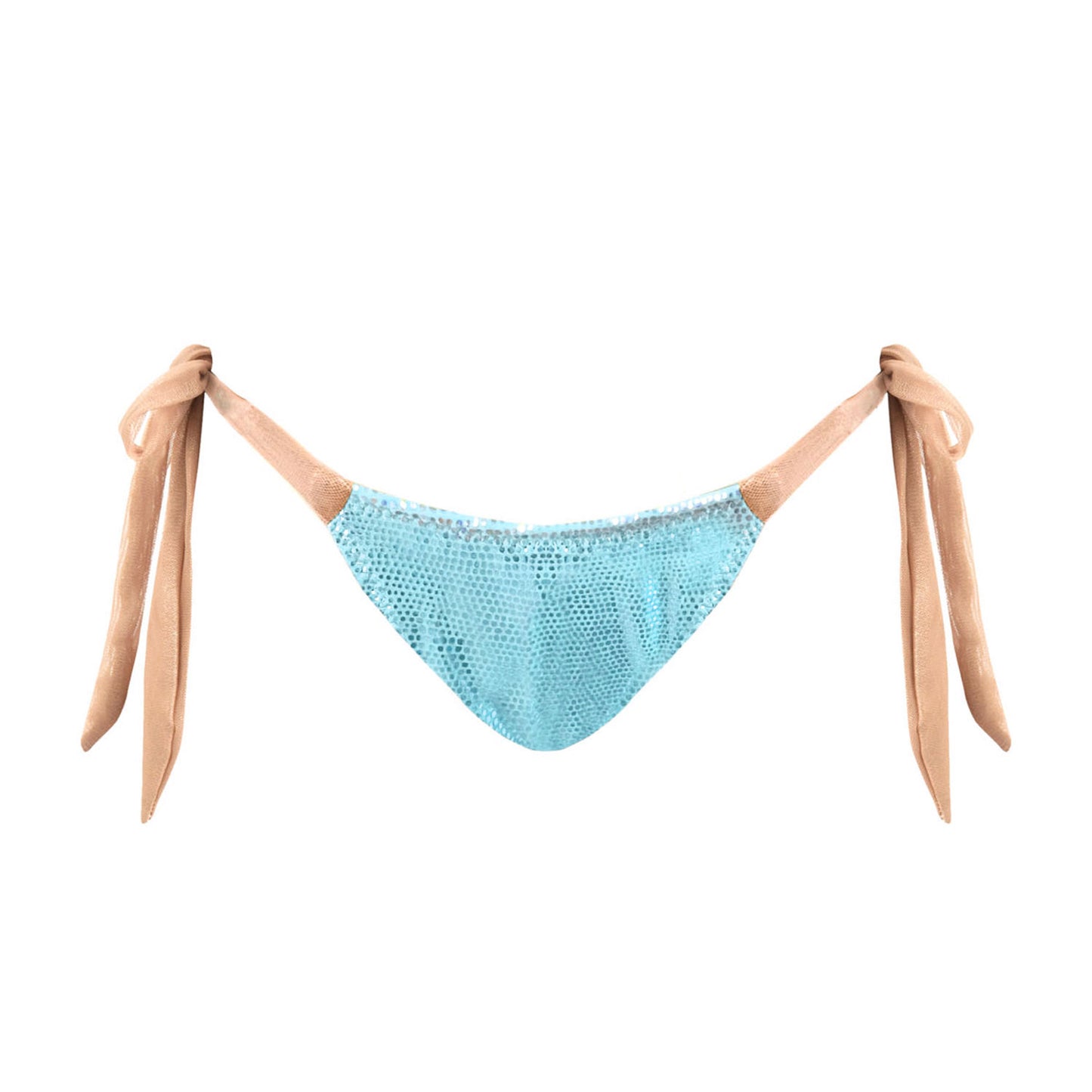 Deessa Ibiza Blue Metallic Bikini Bottom Malibu Leah