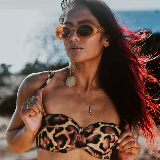 Deessa Ibiza shapewear swimsuit Leopard Print Bikini Top Jayne