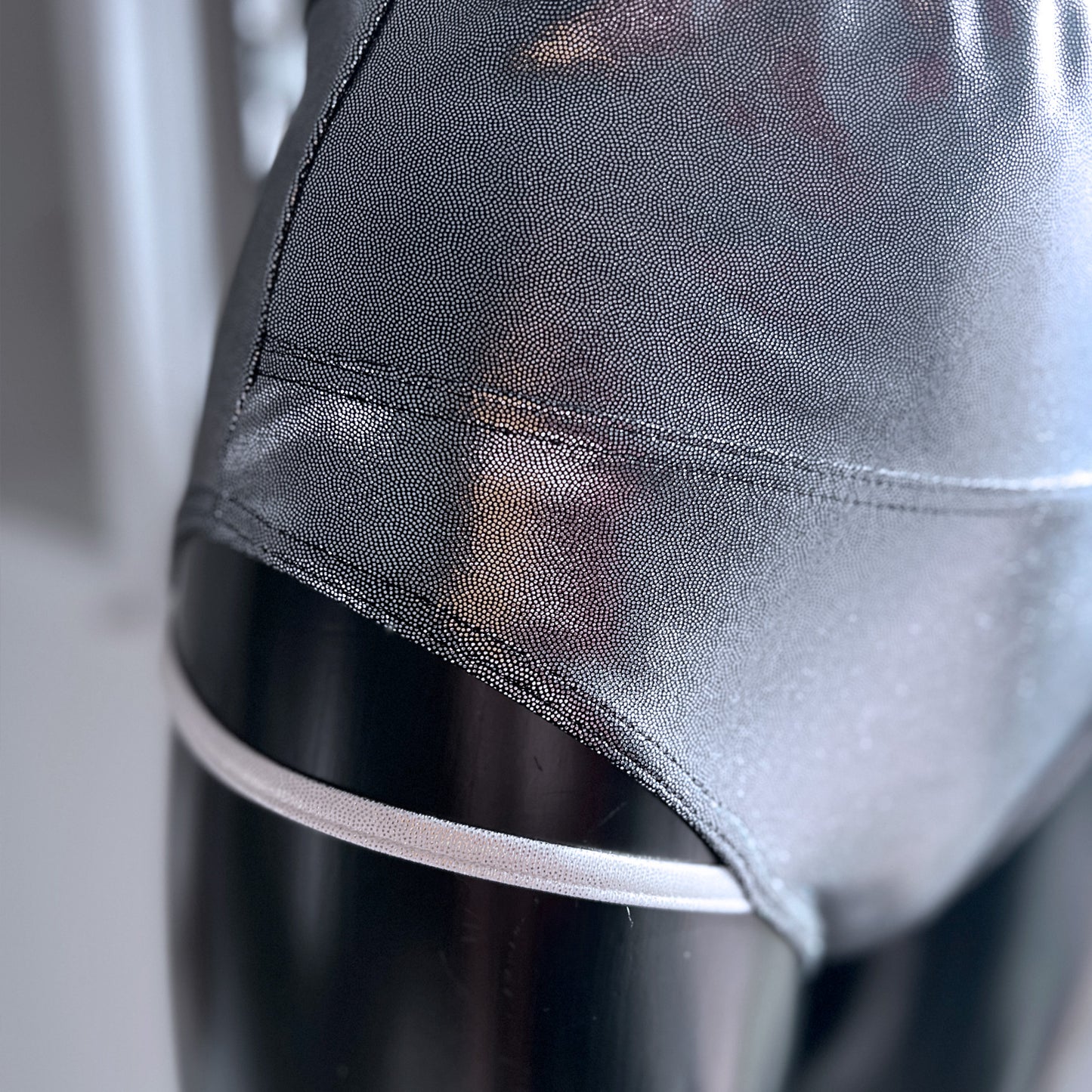 High Waisted Metallic Short Chrome Champagne Athena