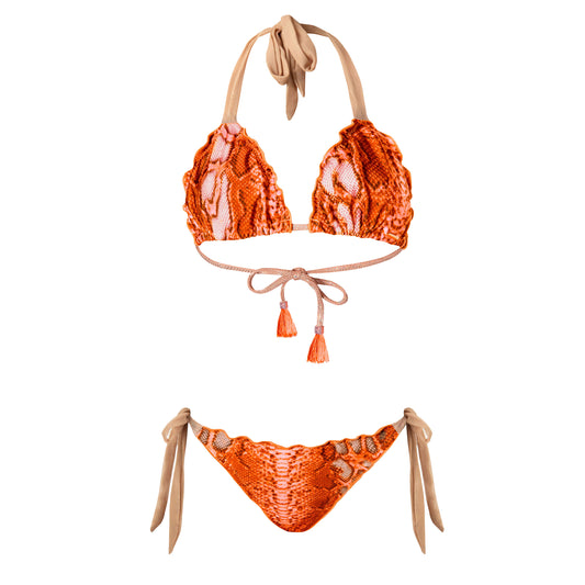 Orange Animal Print Bikini Georgia Sara Cala Bonita