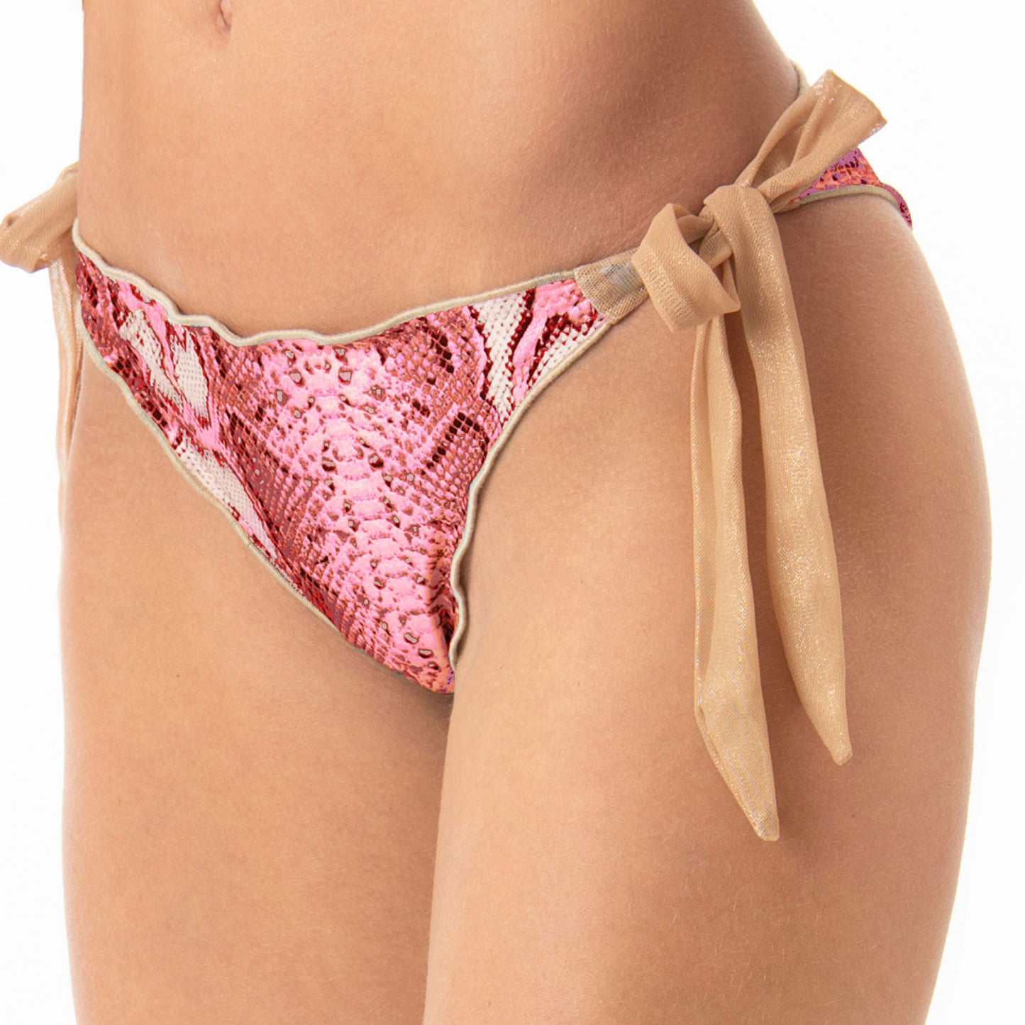 Pink Animal Print Bikini Top Cap Martinet