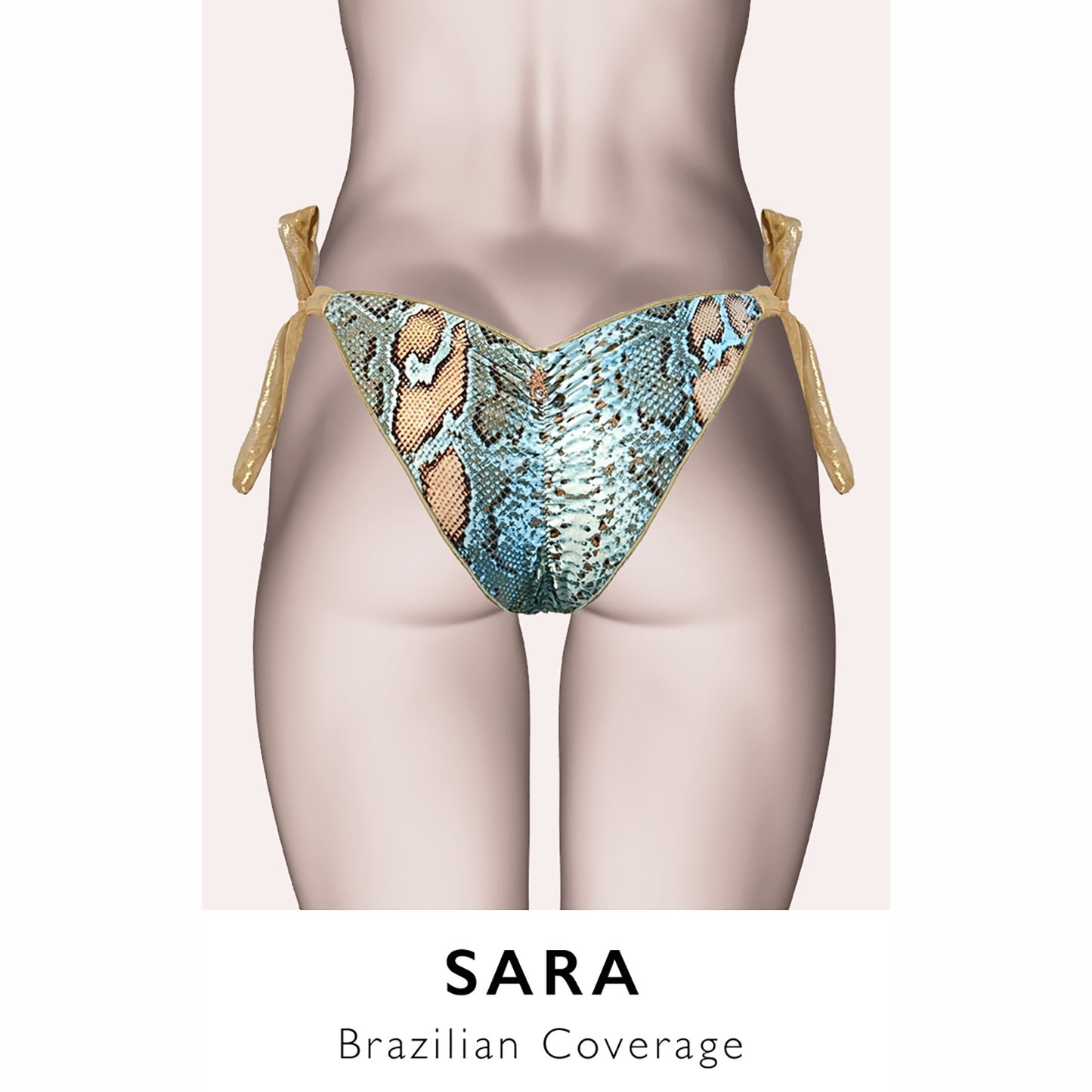 Ibiza Bikini Bottom Aqua Blue Animal Print Sara Salinas