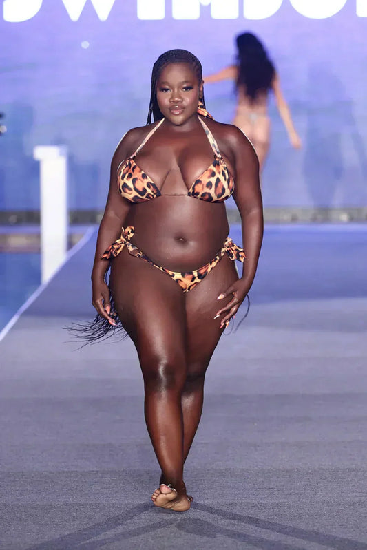 Achieng Agutu walks the runway for the Sports Illustrated Swimsuit Runway Show / John Parra/Getty Images/Sports Illustrated