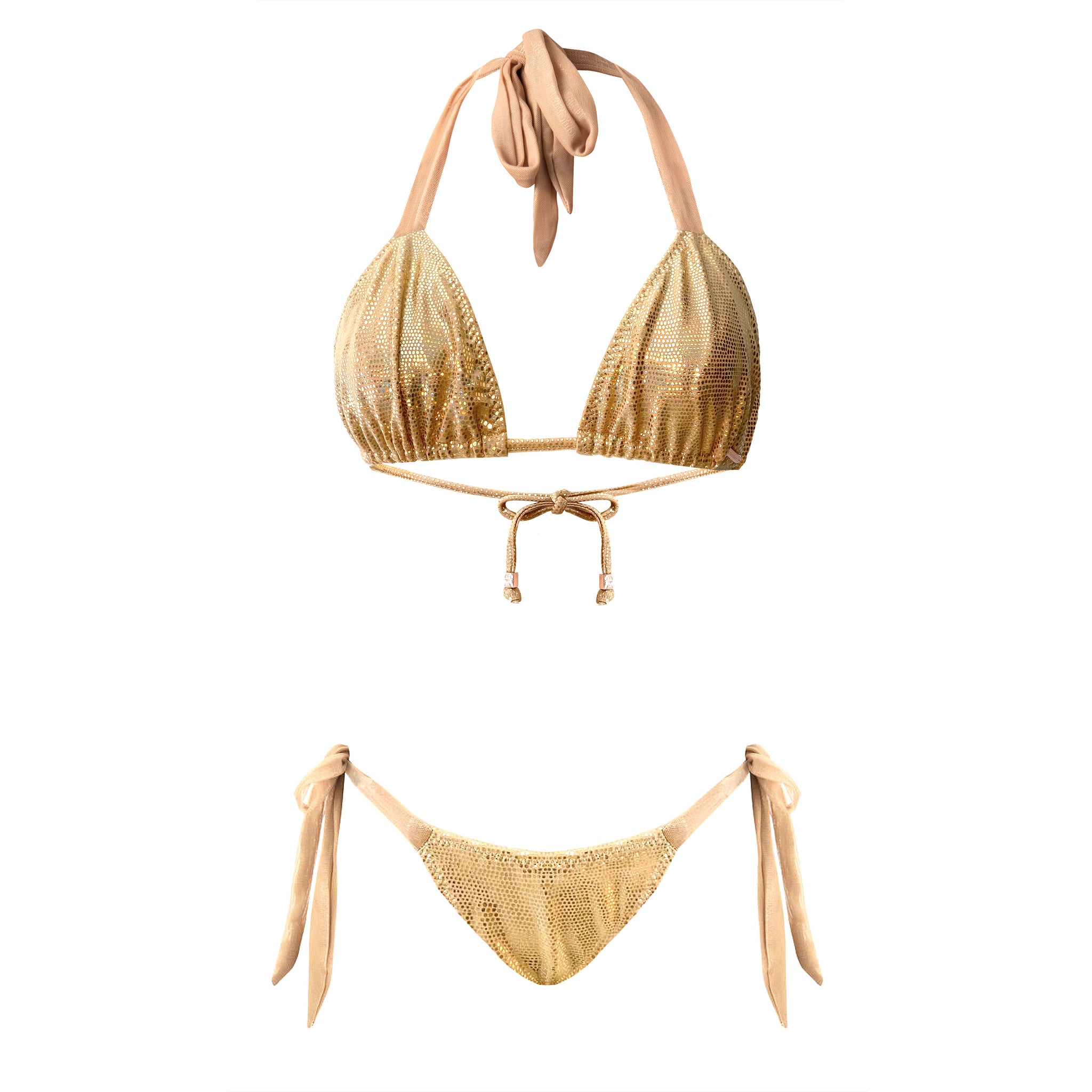 Goldmetallic-Bikini von Mari Leah Sargantana