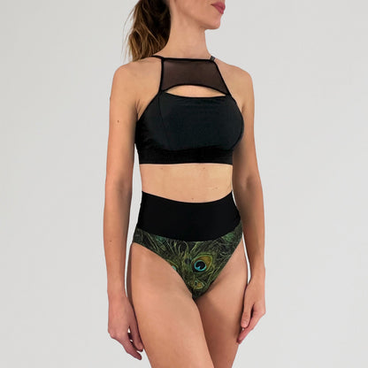 Pole Dance Bra With Black Mesh Panel