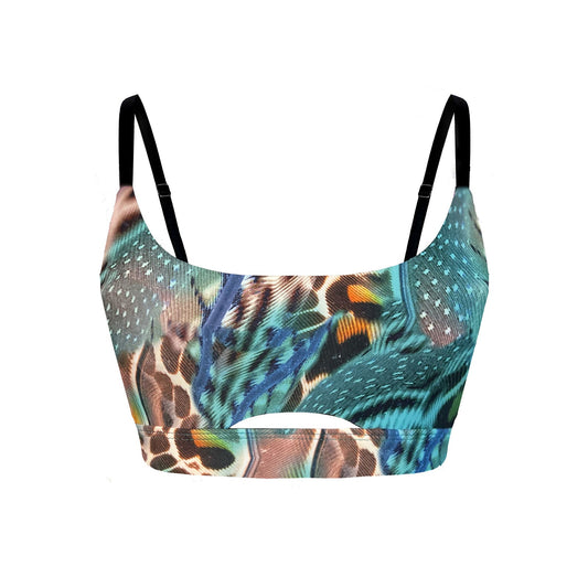 Adjustable Pole Dance Sports Bra Luna Posidonia Green