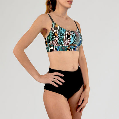 Adjustable Pole Dance Sports Bra Luna Posidonia Green