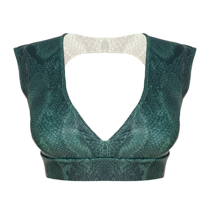 Pole Dance Sports Bra Mariele Anaconda Khaki Green