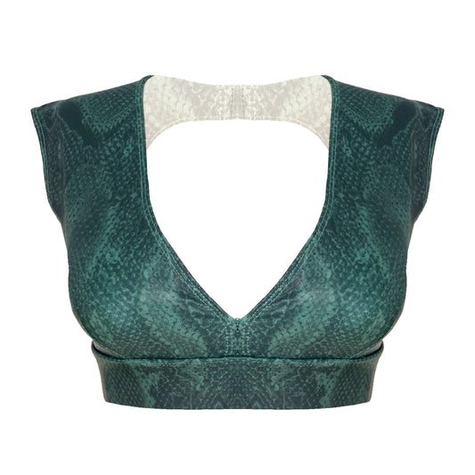Pole Dance Sports Bra Mariele Anaconda Khaki Green
