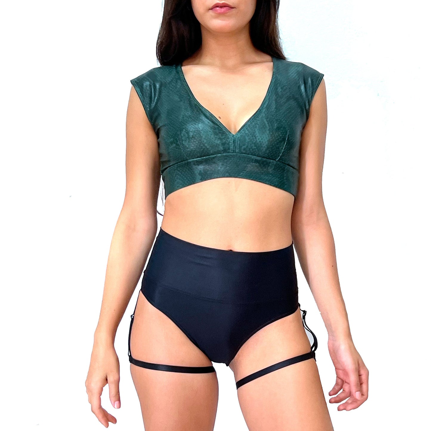 Pole Dance Sports Bra Mariele Anaconda Khaki Green