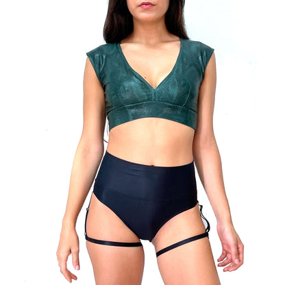 Pole Dance Sports Bra Mariele Anaconda Khaki Green