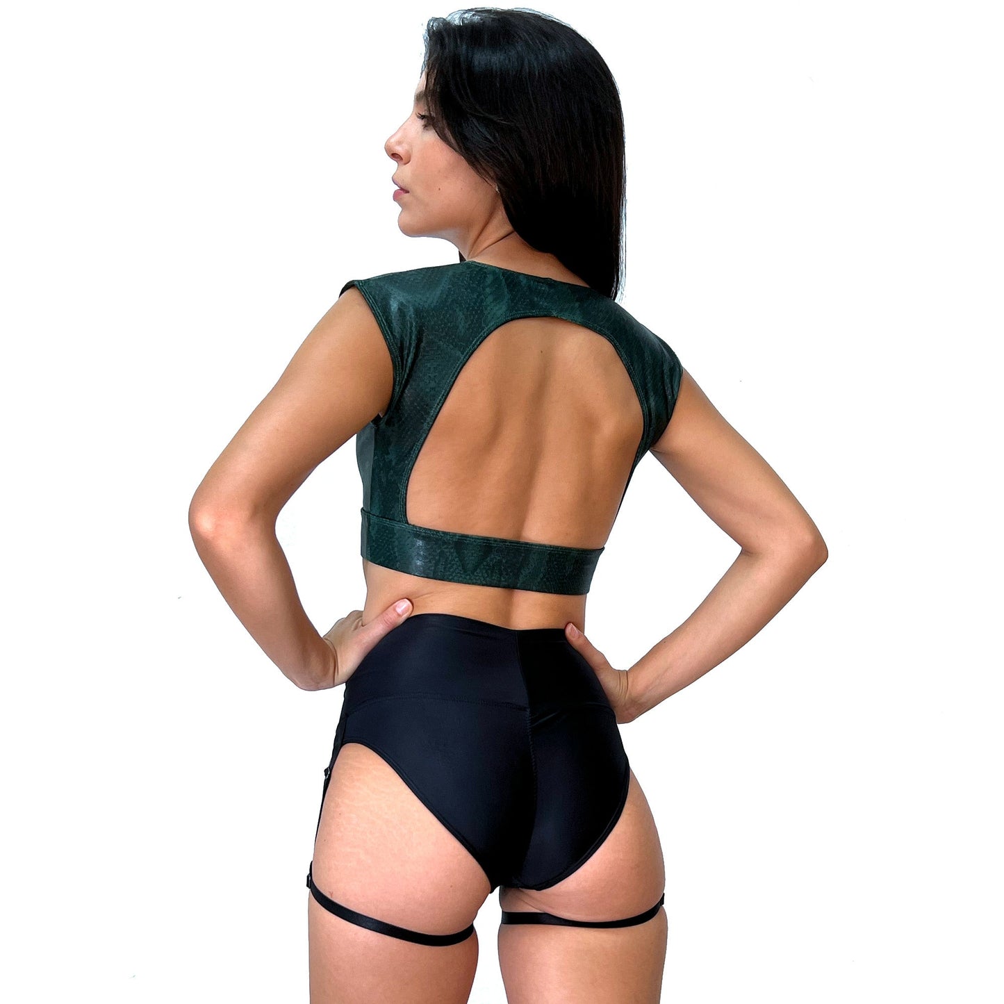 Pole Dance Sports Bra Mariele Anaconda Khaki Green