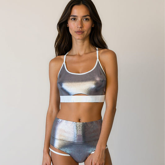 Dance Sports Bra Metallic Chrome Gold Artemis