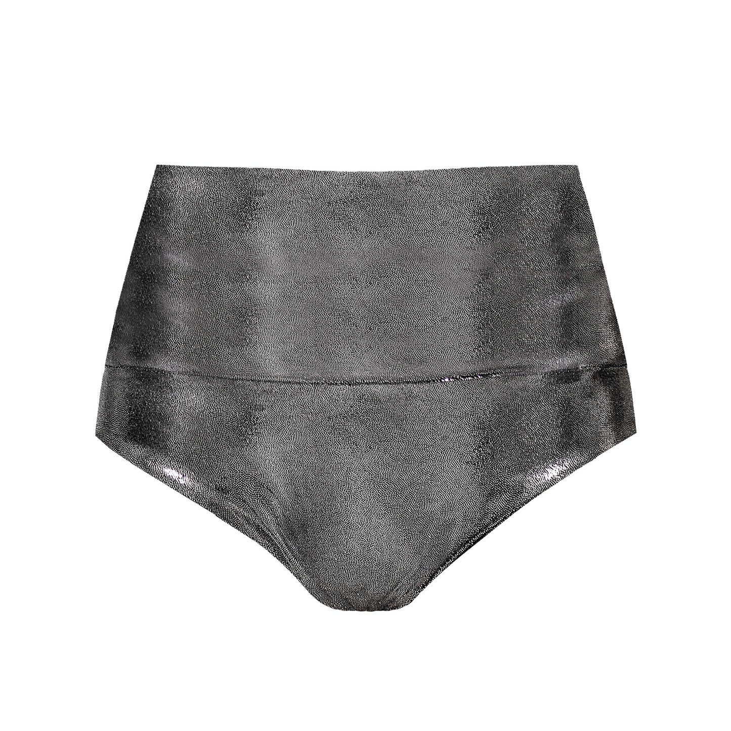 High Waisted Pole Dance Shorts Camila Chrome Silver
