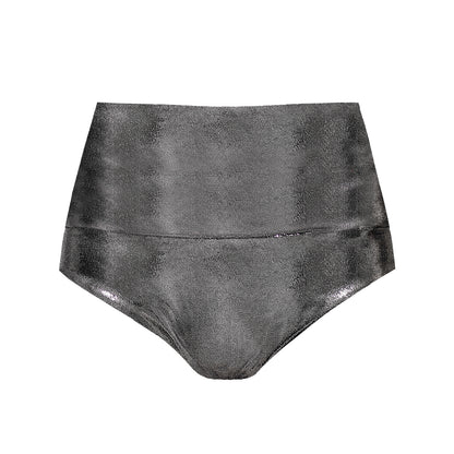 High Waisted Pole Dance Shorts Camila Chrome Silver