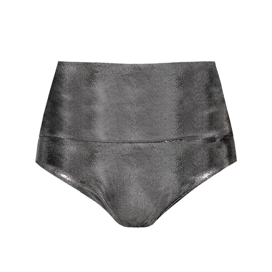 High Waisted Pole Dance Shorts Camila Chrome Silver