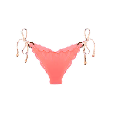 Coral Red Tie-Side Bikini Bottom Laia