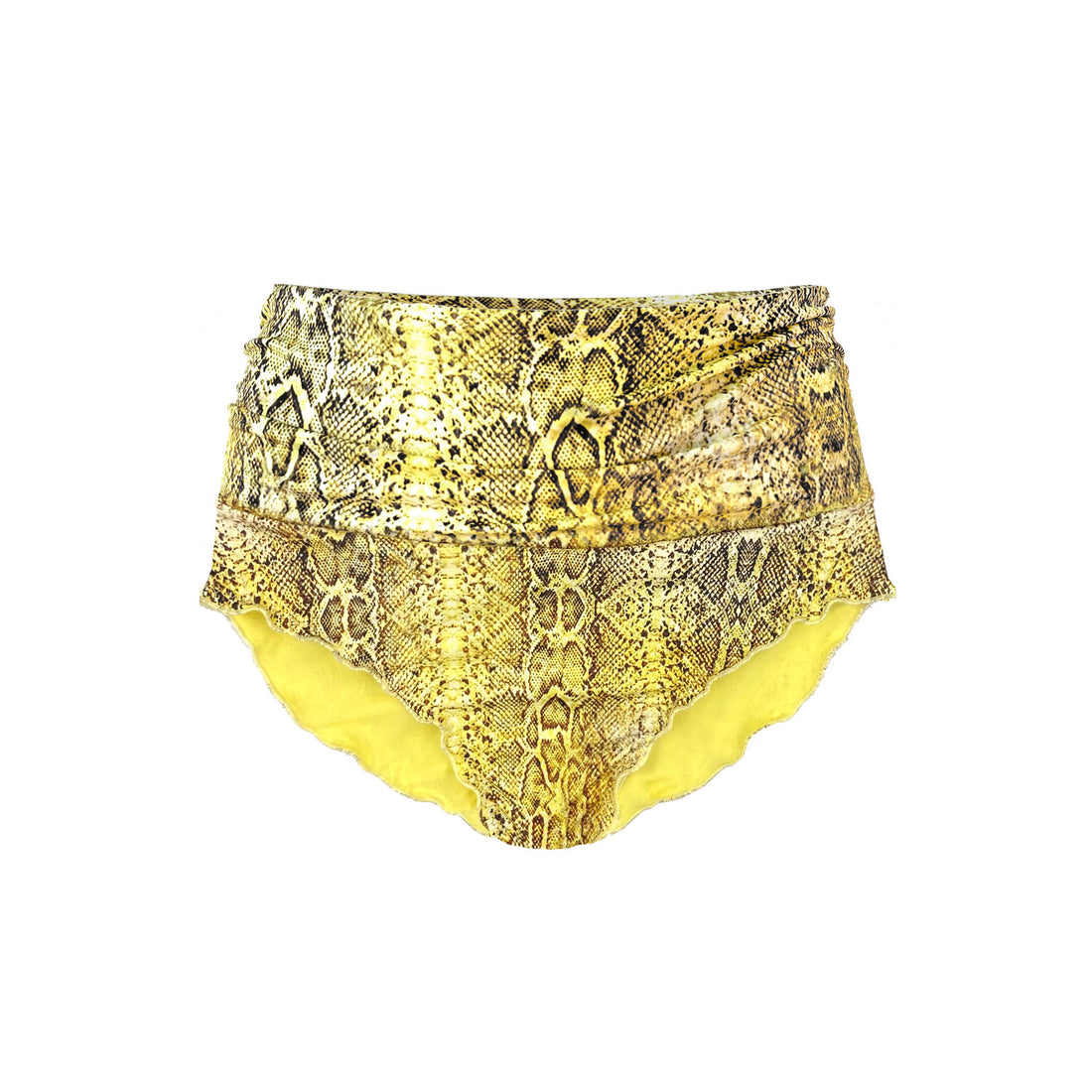 Ibiza Yellow Snake Print Bikini Bottom Shorts