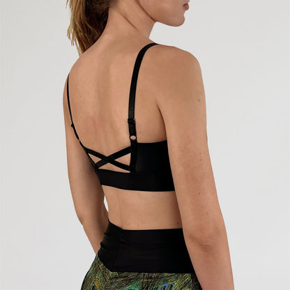 Pole Dance Bra With Black Mesh Panel