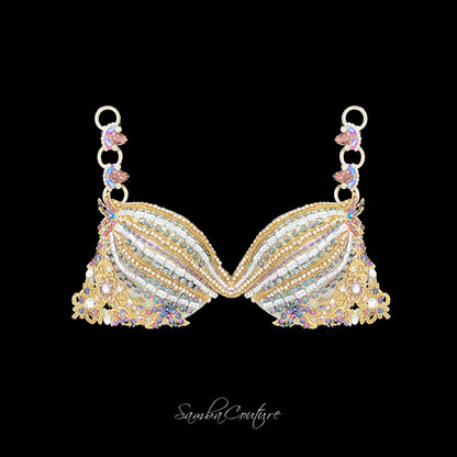 Samba Couture Gold Crystal Roman Goddess Bikini Competition Posing Suit