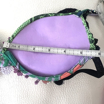 SambaCouture Green Lilac & Black Snake "Butterfly" Crystal Competition Bikini