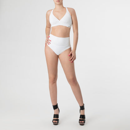 High Waisted Pole Dance Shorts Camila White