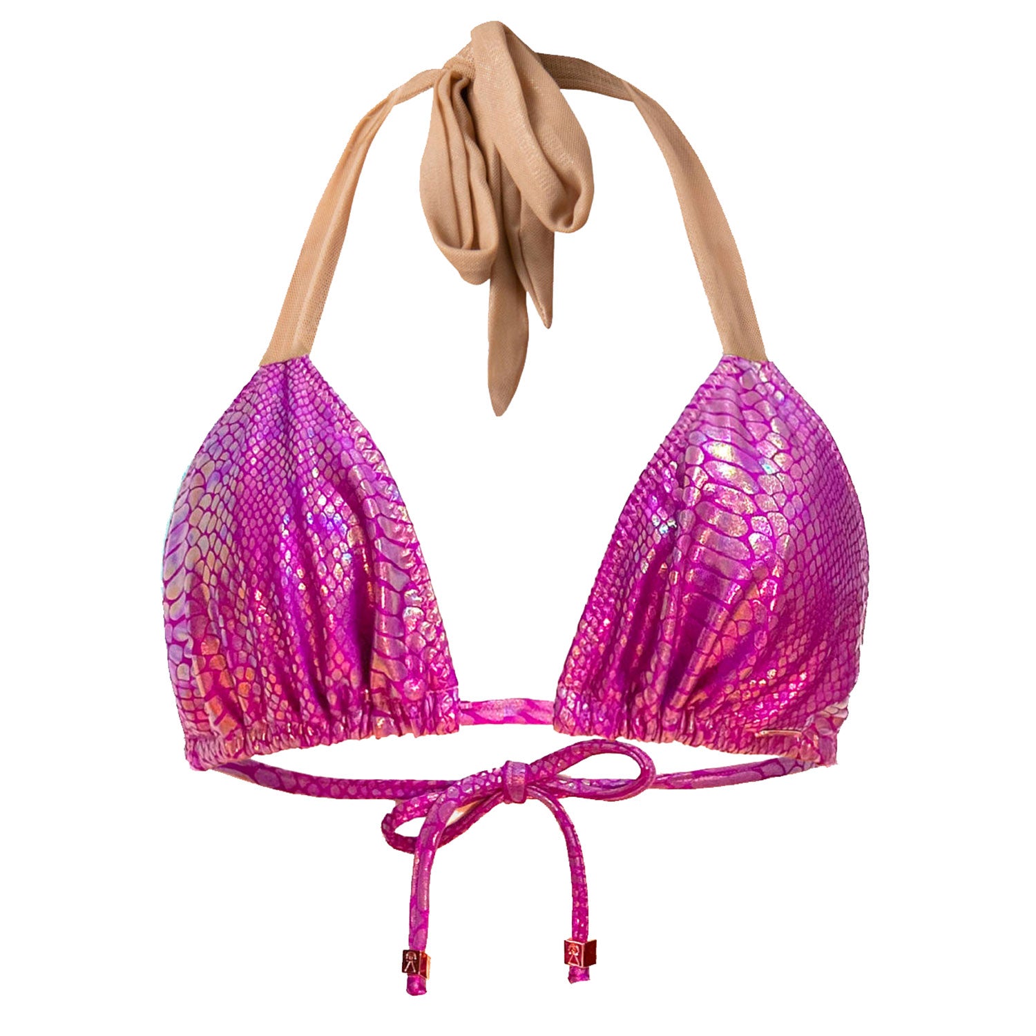 Pink Metallic Bikini Top Mari Bougainvillea