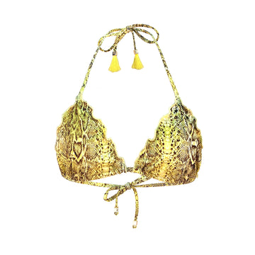 Yellow Snake Print Bikini Top Gio