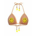 Bikini Top Crystal Smiley Gold