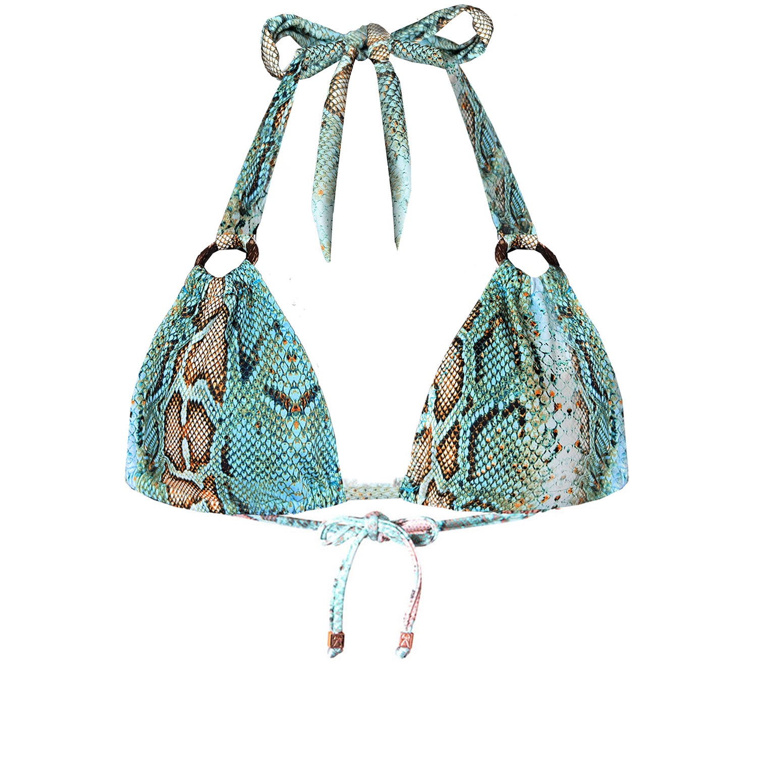 Ibiza sustainable snake-print bikini top