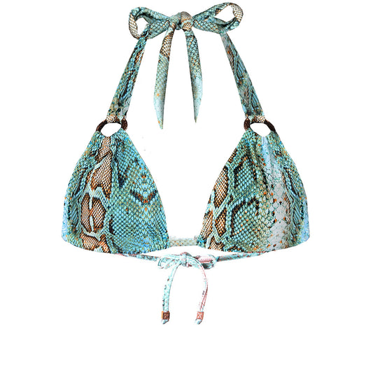 Ibiza sustainable snake-print bikini top