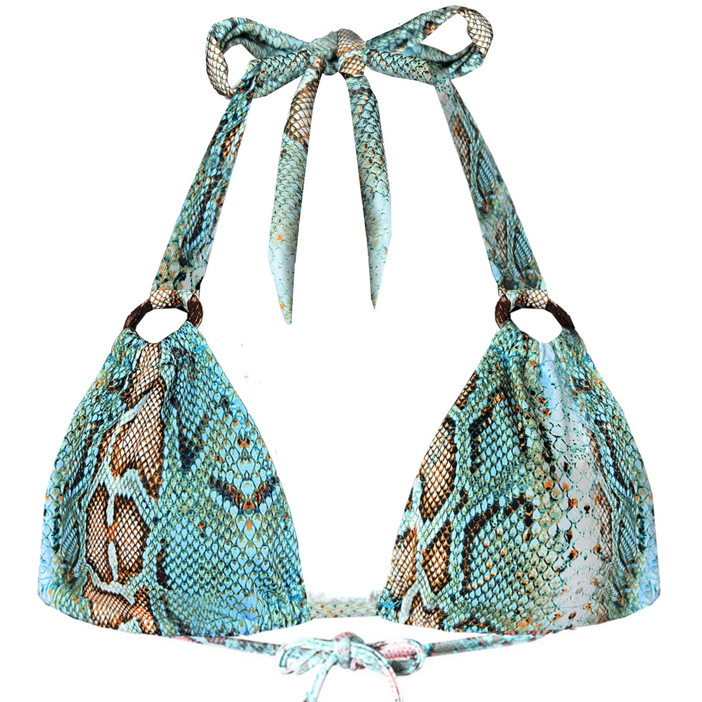 Aqua Schlangenprint Nachhaltiger Bikini – Molly Estelle Salinas