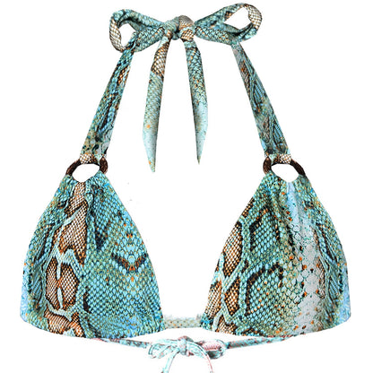 Aqua Schlangenprint Nachhaltiger Bikini – Molly Estelle Salinas